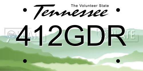 412GDR Tennessee License Plate