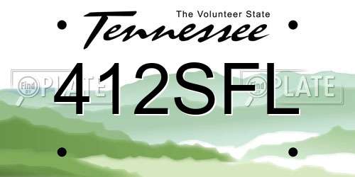 412SFL Tennessee License Plate