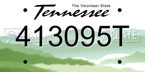 413095T Tennessee License Plate