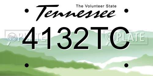 4132TC Tennessee License Plate