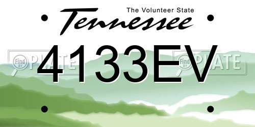 4133EV Tennessee License Plate