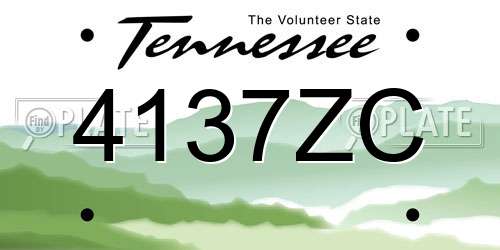 4137ZC Tennessee License Plate
