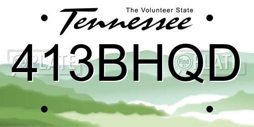 413BHQD Tennessee License Plate
