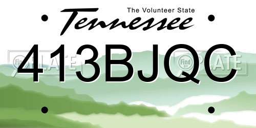 413BJQC Tennessee License Plate