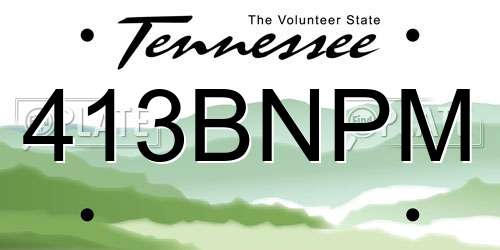 413BNPM Tennessee License Plate