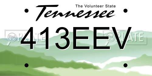 413EEV Tennessee License Plate