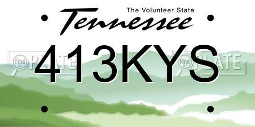 413KYS Tennessee License Plate