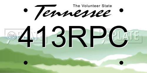 413RPC Tennessee License Plate