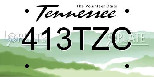 413TZC Tennessee License Plate
