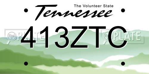 413ZTC Tennessee License Plate