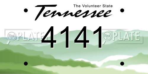 4141 Tennessee License Plate