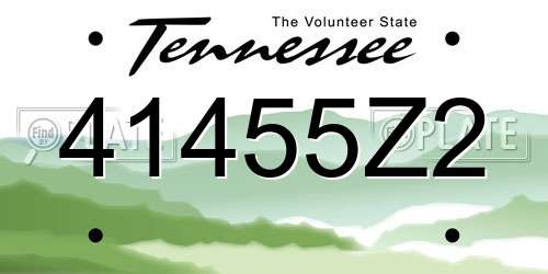 41455Z2 Tennessee License Plate
