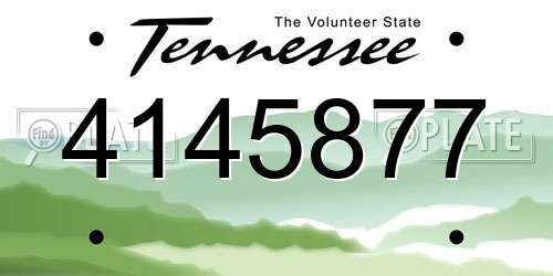 4145877 Tennessee License Plate