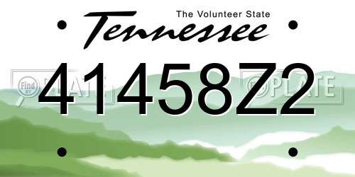 41458Z2 Tennessee License Plate
