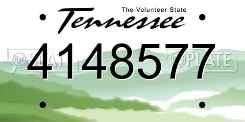4148577 Tennessee License Plate