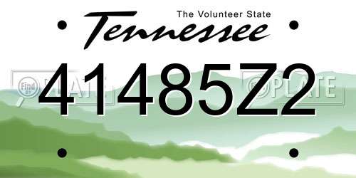 41485Z2 Tennessee License Plate