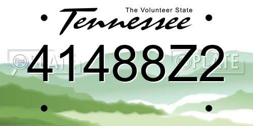 41488Z2 Tennessee License Plate