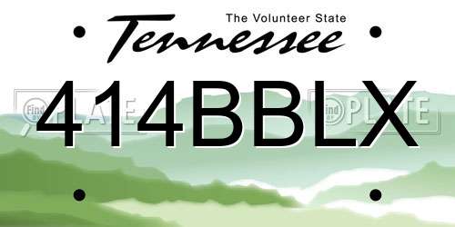 414BBLX Tennessee License Plate