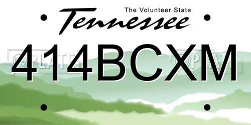 414BCXM Tennessee License Plate