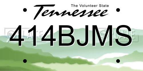 414BJMS Tennessee License Plate