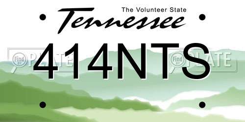 414NTS Tennessee License Plate
