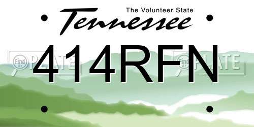 414RFN Tennessee License Plate