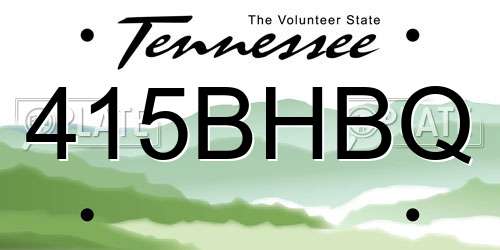 415BHBQ Tennessee License Plate