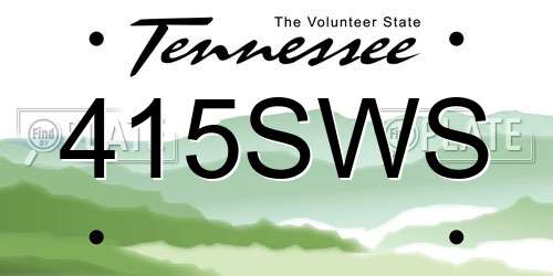 415SWS Tennessee License Plate