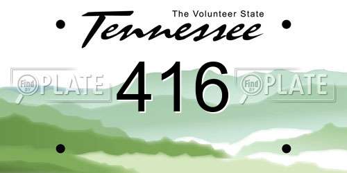 416 Tennessee License Plate