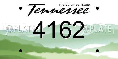 4162 Tennessee License Plate