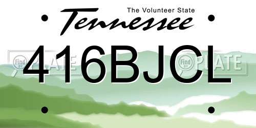 416BJCL Tennessee License Plate