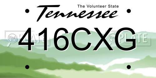 416CXG Tennessee License Plate