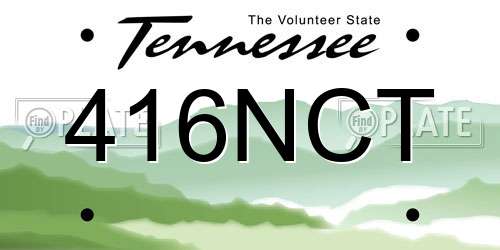 416NCT Tennessee License Plate