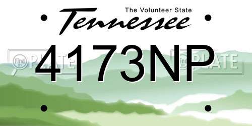 4173NP Tennessee License Plate