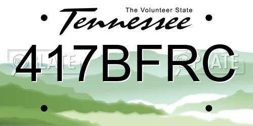 417BFRC Tennessee License Plate