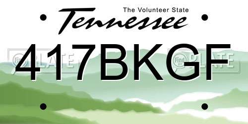 417BKGF Tennessee License Plate