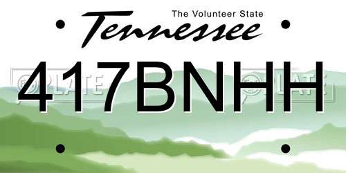417BNHH Tennessee License Plate