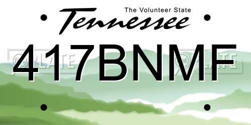 417BNMF Tennessee License Plate