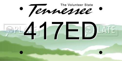 417ED Tennessee License Plate