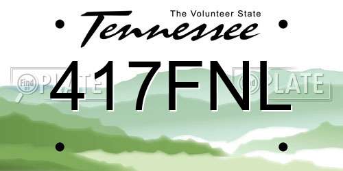 417FNL Tennessee License Plate