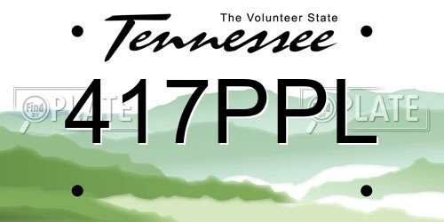 417PPL Tennessee License Plate