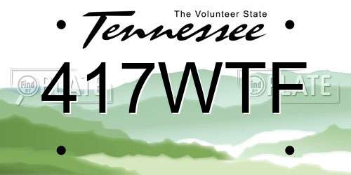 417WTF Tennessee License Plate
