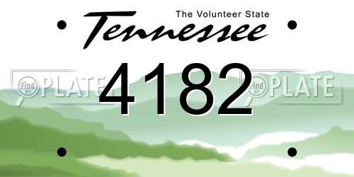 4182 Tennessee License Plate
