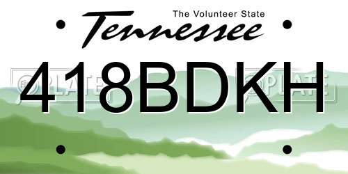 418BDKH Tennessee License Plate