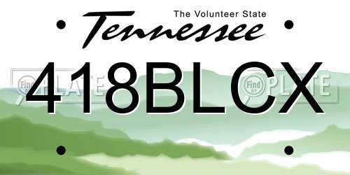 418BLCX Tennessee License Plate