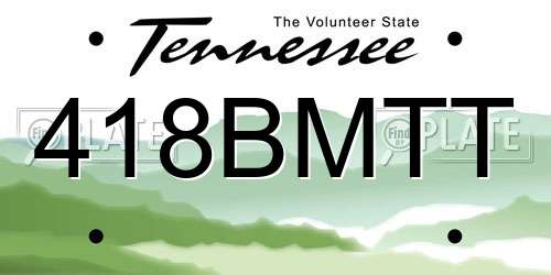418BMTT Tennessee License Plate