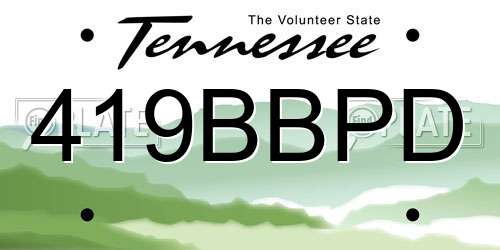 419BBPD Tennessee License Plate