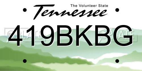 419BKBG Tennessee License Plate