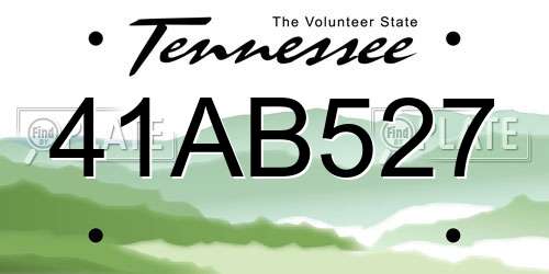 41AB527 Tennessee License Plate