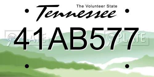 41AB577 Tennessee License Plate